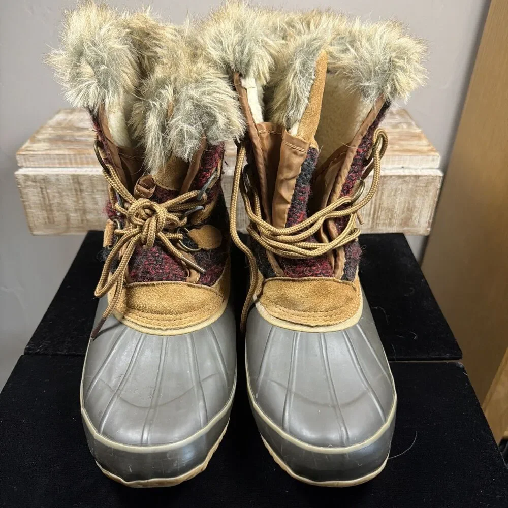 Totes Lynn Faux Fur Duck Boots Women’s 10M